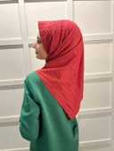 Loryan Scarf Kare Bambu Kraş Viva Eşarp 00832  NAR ÇİÇEĞİ - 3