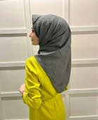 Loryan Scarf Kare Bambu Kraş Viva Eşarp 00832  ANTRASİT - 1