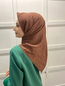 Loryan Scarf Kare Bambu Kraş Viva Eşarp 00832  AÇIK KAHVE - 3