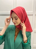 Loryan Scarf Kare Bambu Kraş Viva Eşarp 00832  NAR ÇİÇEĞİ - 1