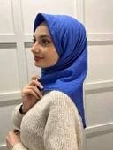 Loryan Scarf Kare Bambu Kraş Viva Eşarp 00832  İNDİGO thumbnail 2