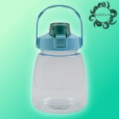 BottleBoss Taşıma Askılı Pipetli Şeffaf Matara 1200 Ml Sticker HEDİYELİ Yeşil - 1