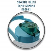 BottleBoss Taşıma Askılı Pipetli Şeffaf Matara 1200 Ml Sticker HEDİYELİ Yeşil - 3