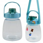 BottleBoss Taşıma Askılı Pipetli Şeffaf Matara 1200 Ml Sticker HEDİYELİ Yeşil - 6