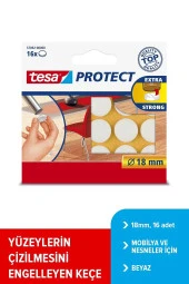 Tesa Protect Çizilmeye Karşı Koruma Sağlayan Yuvarlak Keçe 18 mm 16 Adet Beyaz - 1