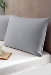 Fermuarlı 2li Gri Yastık Kılıfı 50X70 cm - 3