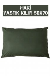 Fermuarlı 2li Haki Yeşil  Yastık Kılıfı 50X70 cm - 3