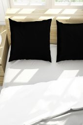 Siyah Fermuarlı 2li Siyah Yastık Kılıfı 50x70 cm - 3