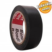 Bondit Elektrikçi Bandı Siyah İzole Elektirik Bant Bandı Pvc 19 mm Geniş 9 Metre thumbnail 1