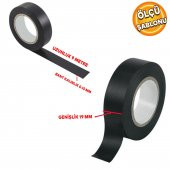 Bondit Elektrikçi Bandı Siyah İzole Elektirik Bant Bandı Pvc 19 mm Geniş 9 Metre thumbnail 2