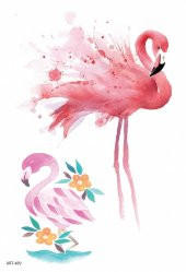 Flamingo -3 Geçici Dövme,Geçici Tattoo ,Vücut Dövme,Kol Bilek Dövme,Boyun Dövme,Sırt Dövme - 2