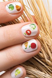 Elmalar Tırnak Dövmesi, Tırnak Tattoo, Nail Art, Tırnak Sticker - 1
