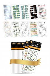 10lu Tırnak Dövmesi Seti -1, Tırnak Sticker Seti, Nail Art, Tattoo ART-579 - 1
