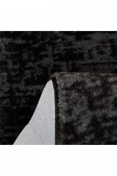 Orkide Home Jel Kaymaz Taban Peluş Siyah Yuvarlak Halı  SİYAH 120 x 120 - 1