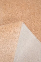 Orkide Home Modern Dekoratif Halı Jel Kaymaz Taban Peluş Puffy Yuvarlak Bej Cappuccino  BEJ 150 x 150 - 2