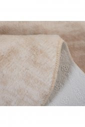 Orkide Home Modern Dekoratif Halı Jel Kaymaz Taban Peluş Puffy Kalp Model Bej  Paspas Takımı 70x100- - 3