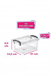 12li Kilit Kapaklı Buzdolabı Organizer Ve Yemek Erzak Saklama Kabı Seti 1.75 Lt - 2