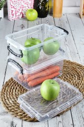 12li Kilit Kapaklı Buzdolabı Organizer Ve Yemek Erzak Saklama Kabı Seti 1.75 Lt - 5