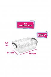 6lı Kilit Kapaklı Buzdolabı Organizer Ve Yemek Erzak Saklama Kabı Seti 0.5 Lt - 3