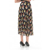 SORALLİNE KADIN PLİSOLEY ETEK 786 ŞİFON EMPİRME GÜL - 3