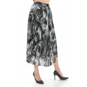 SORALLİNE KADIN PLİSOLEY ETEK 786 ŞİFON EMPİRME GRİ - 2