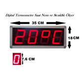 Elimkon Dijital Termometre Saat Nem Ve Sıcaklık Ölçer 76 Mm Display 76 mm Display - 2