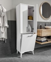 Merlin Mobilya OSKAR KİRLİ SEPETLİ BANYO DOLABI - 2