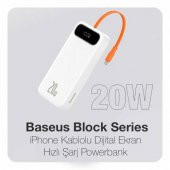 BASEUS Lightning Kablolu Dijital Göstergeli 20W 10000mAh Powerbank Taşınabilir Şarj Aleti - 2
