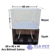 Tlspet İthal Ara Bölmeli Salma Çifthane Kafes 60x40x40 cm - SİYAH - 2