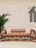 SoftMicro Etnik Desenli Boho 180x220 cm Koltuk Örtüsü Şalı, Kanepe Örtüsü, Tv Battaniyesi Toprak - 1