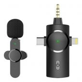 DAYTONA K9-C1 TYPE-C+iPHONE+3,5mm YAKA MİKROFONU KABLSZ Giriş:Lightning+Tip-C+3,5mm=>Çıkış:MİKROFON - 2