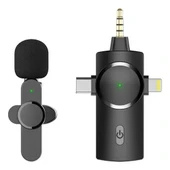 Daytona K9-C1 TYPE-C+Lightning kablosuz yaka mikrofonu (1Adet Kablosuz Alıcı + 1Adet Mikrofon) (2-in-1) thumbnail 2