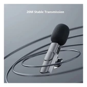 Daytona K9-C1 TYPE-C+Lightning kablosuz yaka mikrofonu (1Adet Kablosuz Alıcı + 1Adet Mikrofon) (2-in-1) thumbnail 3