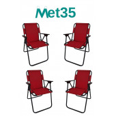 met35 Katlanır Piknik Sandalyesi-4lü - 3