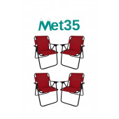 met35 Katlanır Piknik Sandalyesi-4lü - 4