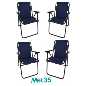 met35 Katlanır Piknik Sandalyesi-4lü - 7