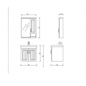 Denko Lotus 60 cm Beyaz Banyo Dolap Takım - 2