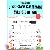 Okul Öncesi Çizgi-Sayı Çalışması YAZ-SİL Kitabı - 1
