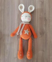 Uykucu Tavşan Uyku Arkadaşı Amigurumi Organik Oyuncak - 1