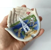 Küllük Kül Tablası Seramik El Görünümlü Türk Bayraklı Ev Ofis Dekor - 1