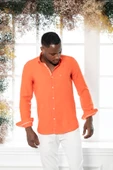 Paul Martin Slim Fit Gofre Kumaş Uzun Kol Erkek Yazlık Gömlek - 5