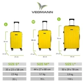 Vegmann Vela Sarı 3 lü Valiz Seti - 2