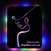 Veraart Işıklı Kişiselleştirilebilir Kadın Temalı Tablo Perla Dekoratif Gece Lambası 60 cm - 9