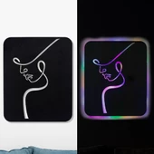 Veraart Işıklı Kişiselleştirilebilir Kadın Temalı Tablo Perla Dekoratif Gece Lambası 60 cm - 10
