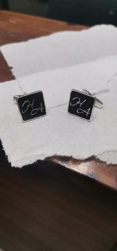 Özel Tasarım 925 Ayar Erkek Hediyelik Gümüş Kol Düğmesi - 1