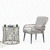 Capri Swing Pisa Tekli Rattan Bahçe Balkon Oturma Grubu | Beyaz | 702 - 3