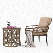 Capri Swing Pisa Tekli Rattan Balkon Oturma Grubu | Açık Kahve | 703 - 2