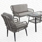 Capri Swing Pisa İkili Rattan Bahçe Balkon Oturma Grubu | Gri | 750 - 3