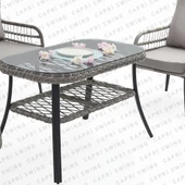 Capri Swing Pisa İkili Rattan Bahçe Balkon Oturma Grubu | Gri | 750 - 4