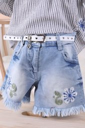 Babyhola Bluz Şort Kız Çocuk Yazlık Bayramlık Takım 1026 - 3